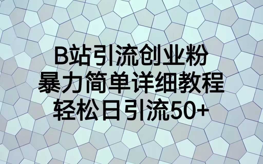 B站引流创业粉,暴力简单详细教程,轻松日引流50+