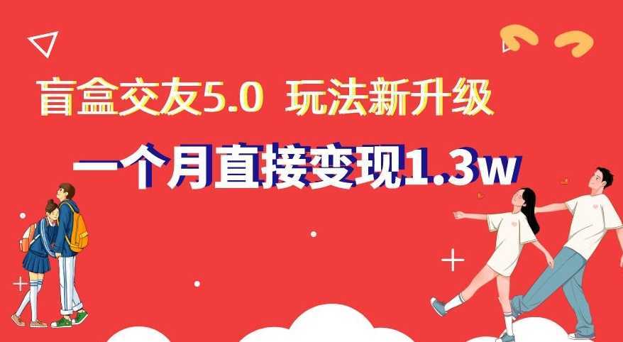盲盒交友5.0,玩法全新升级,一个月直接变现1.3W,新手小白轻松上手【揭秘】