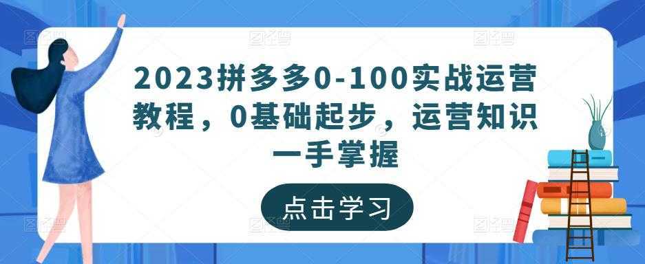 2023拼多多0-100实战运营教程,0基础起步,运营知识一手掌握