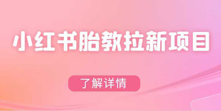 小红书胎教网盘拉新项目,可在私域变现两次