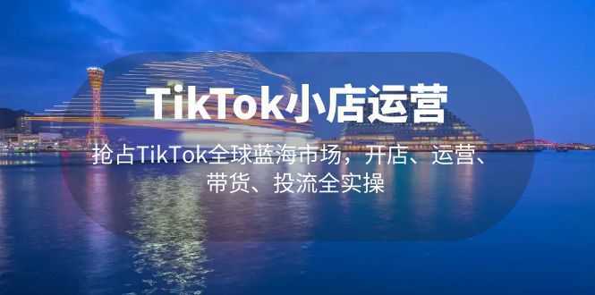 TikTok小店运营 抢占TikTok全球蓝海市场,开店、运营、带货、投流全实操