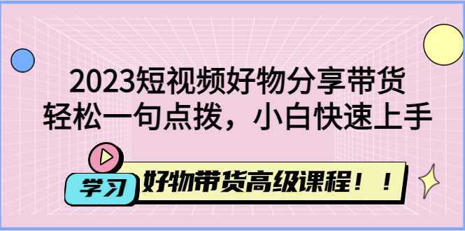 2023短视频好物分享带货,好物带货高级课程,轻松一句点拨,小白快速上手