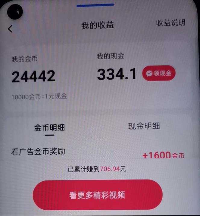 蓝海项目,看广告单机300+,每天一个小时,月入3W~5W