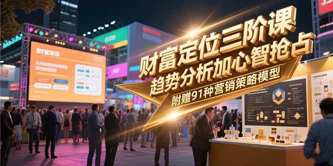 财富定位三阶课,趋势分析加心智抢占,附赠91种营销策略模型