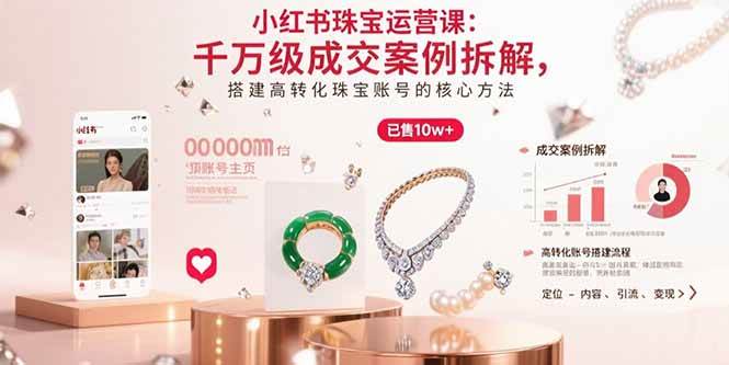 小红书珠宝运营课:千万级成交案例拆解,搭建高转化珠宝账号的核心方法
