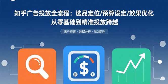 知乎广告投放全流程:选品定位/预算设定/效果优化 从零基础到精准投放跨越