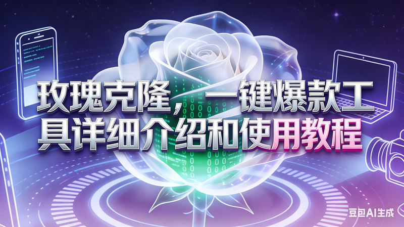 玫瑰克隆工具,自媒体必备神器,一键爆款工具详细介绍和使用教程