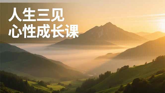 人生三见心性成长课,见天地众生自己,搞透人性安顿身心,活出清晰自我,内在富足无价
