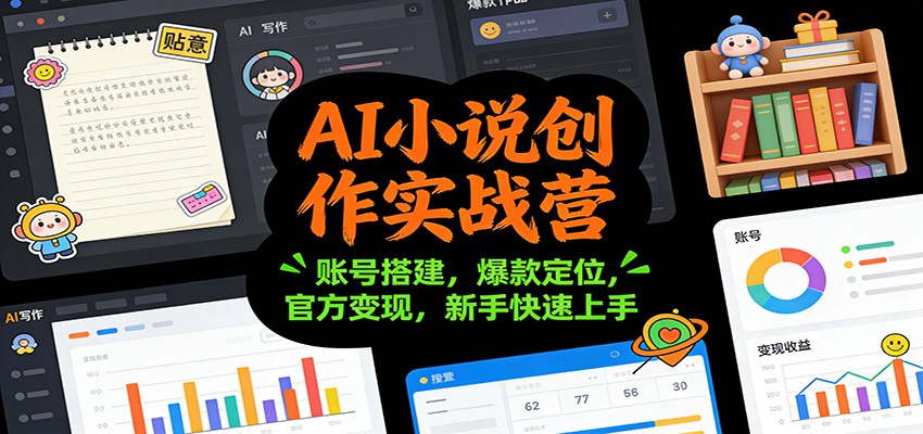 AI小说创作实战营:账号搭建,爆款定位,官方变现,新手快速上手