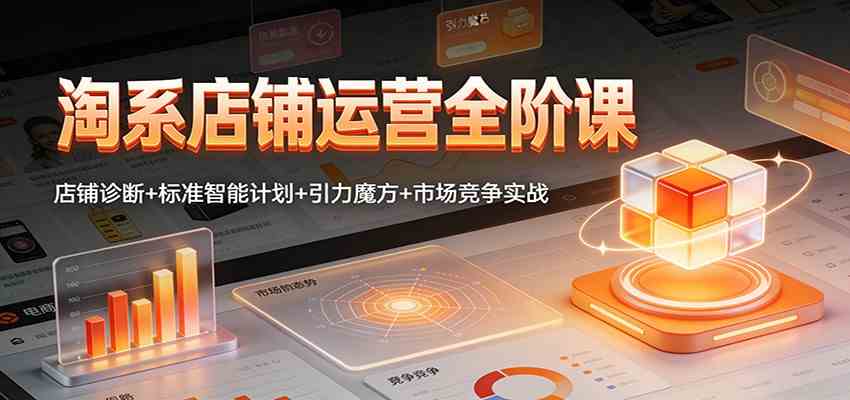 淘系店铺运营全阶课:店铺诊断+标准智能计划+引力魔方+市场竞争实战