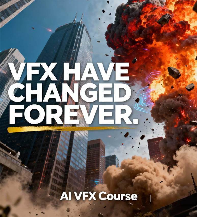 AI视觉特效实战课:运用前沿工具高效制作电影级爆炸、火焰、烟雾、环境和角色特效