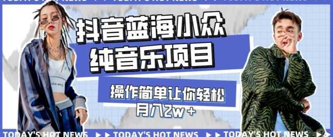宝藏细分领域,抖音蓝海小众纯音乐项目,操作简单让你轻松月入2w+