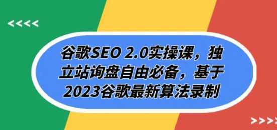 谷歌SEO 2.0实操课,独立站询盘自由必备,基于2023谷歌最新算法录制(94节