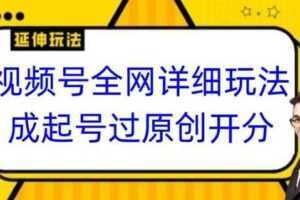 视频号全网最详细玩法,起号过原创开分成,单号日入300+【揭秘】