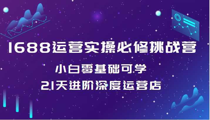 1688运营实操必修挑战营 小白零基础可学，21天进阶深度运营店
