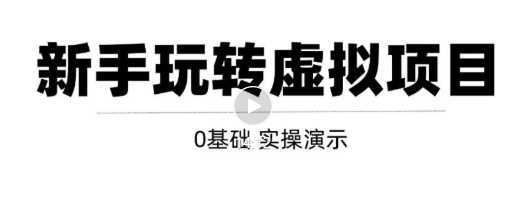 0基础虚拟项目实操演示，教你打造月入上万虚拟店铺！【视频教程】
