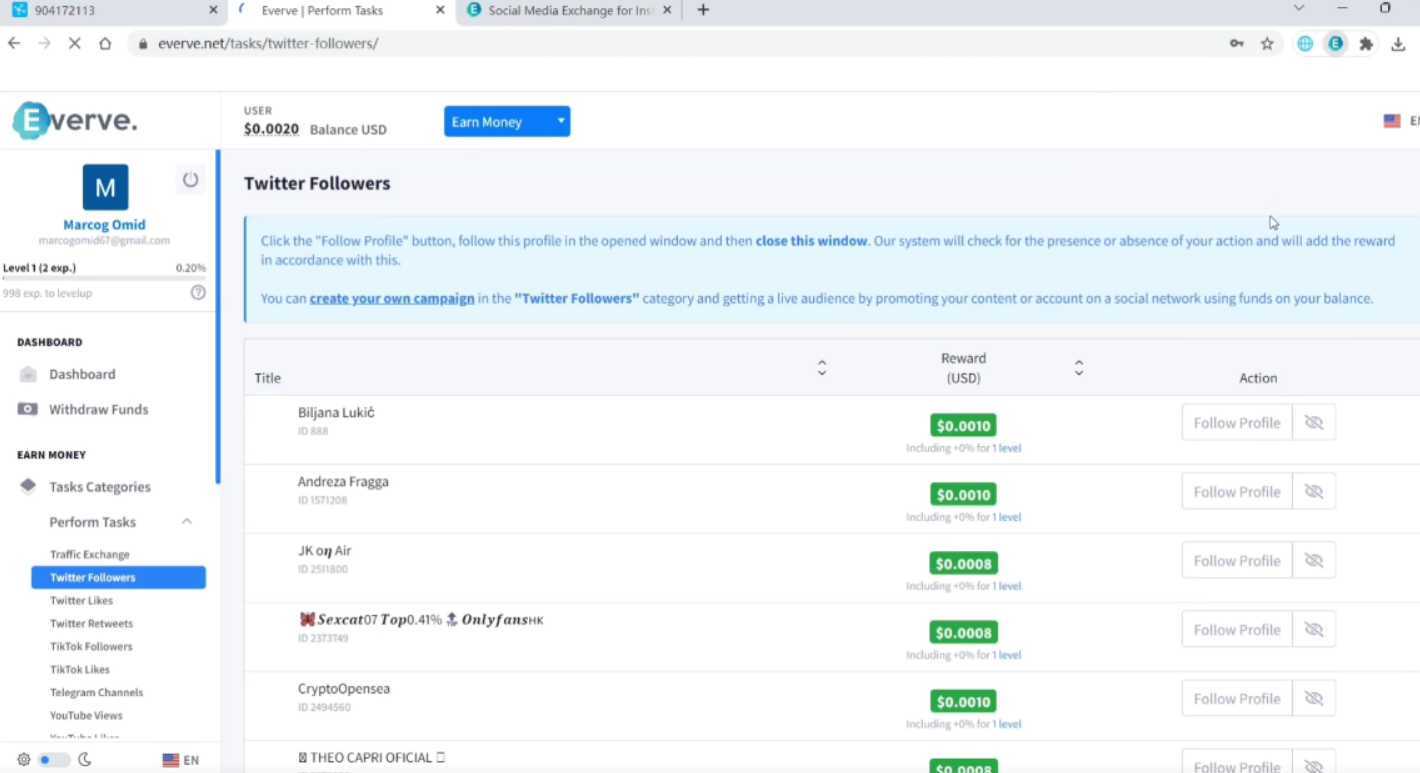 外面收费1988海外平台点赞关注全自动挂机项目 单机一天30美金【脚本+教程】