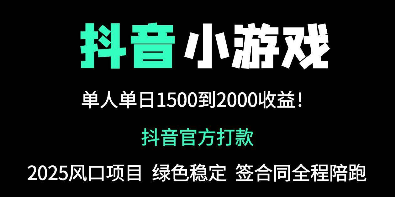 抖音官方小游戏2025全网最新玩法，暴利赚钱项目，单机日入2000+，绝不&#8230;