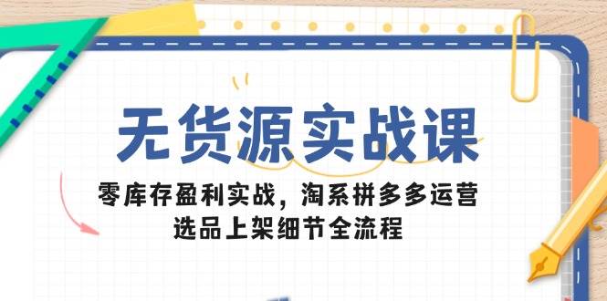 无货源实战课：零库存盈利实战，淘系拼多多运营，选品上架细节全流程