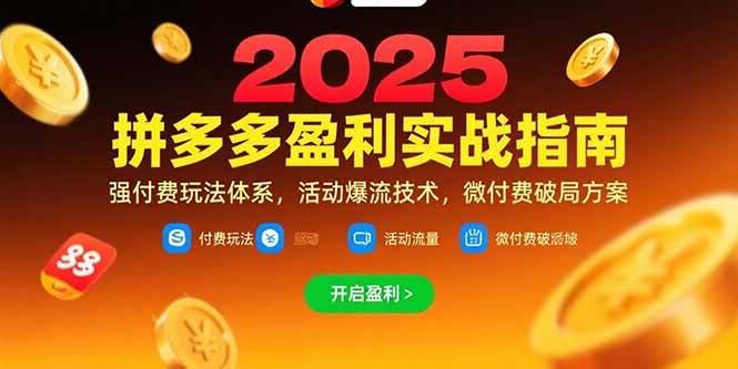 拼多多盈利实战指南，强付费玩法，活动爆流技术，微付费破局方案(更新7月)