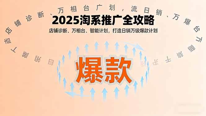 2025淘系推广全攻略,店铺诊断、万相台、智能计划,打造日销万级爆款计划
