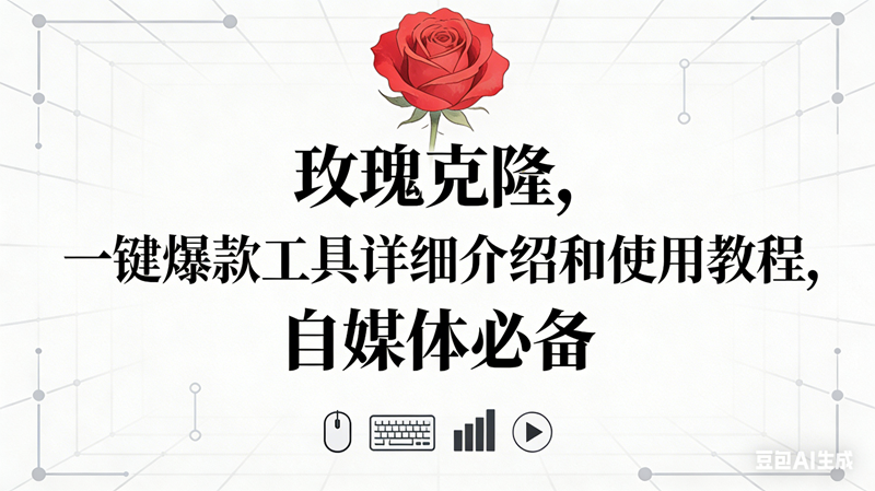 玫瑰克隆神器，自媒体必备，一键爆款工具详细介绍和使用教程