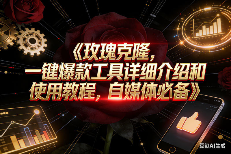 玫瑰克隆工具，自媒体神器，一键爆款，详细使用教程和软件下载