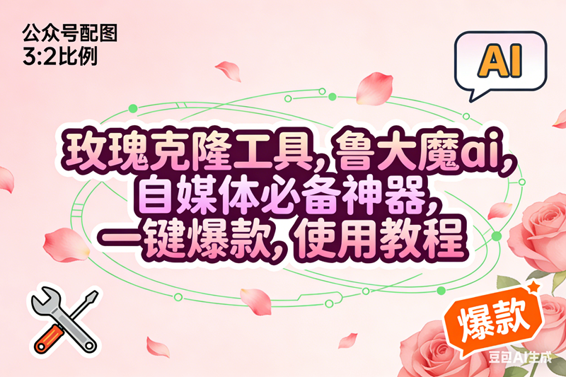 玫瑰克隆，鲁大魔ai，自媒体必备神器，一键爆款工具，详细使用教程