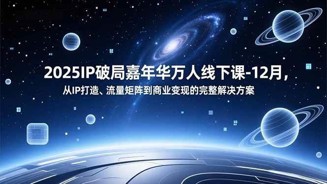 2025IP破局嘉年华万人线下课-12月，从IP打造、流量矩阵到商业变现的完整解决方案