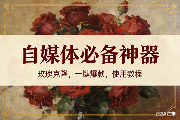 玫瑰克隆神器，ai鲁大魔，自媒体必备的软件，一键爆款，详细教程