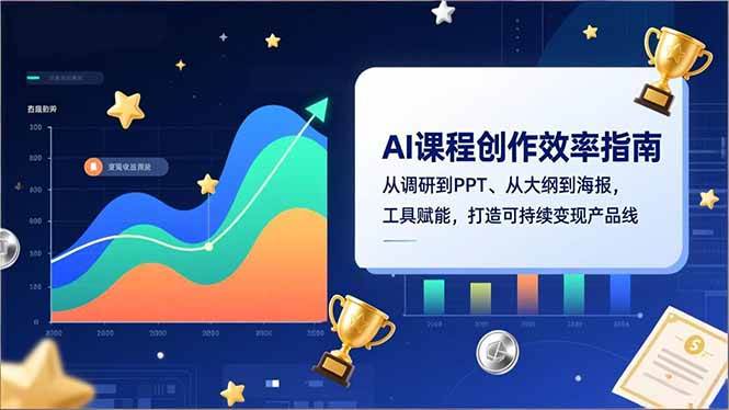 AI课程创作效率指南，从调研到PPT、从大纲到海报，工具赋能，打造可持续变现产品线