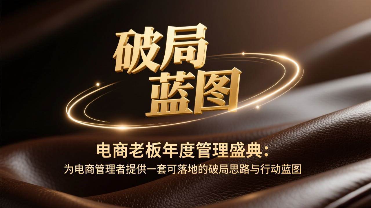 电商老板年度管理盛典:为电商管理者提供一套可落地的破局思路与行动蓝图