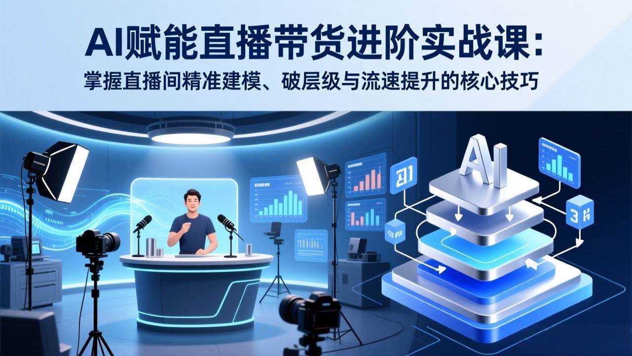 AI赋能直播带货进阶实战课：掌握直播间精准建模、破层级与流速提升的核心技巧