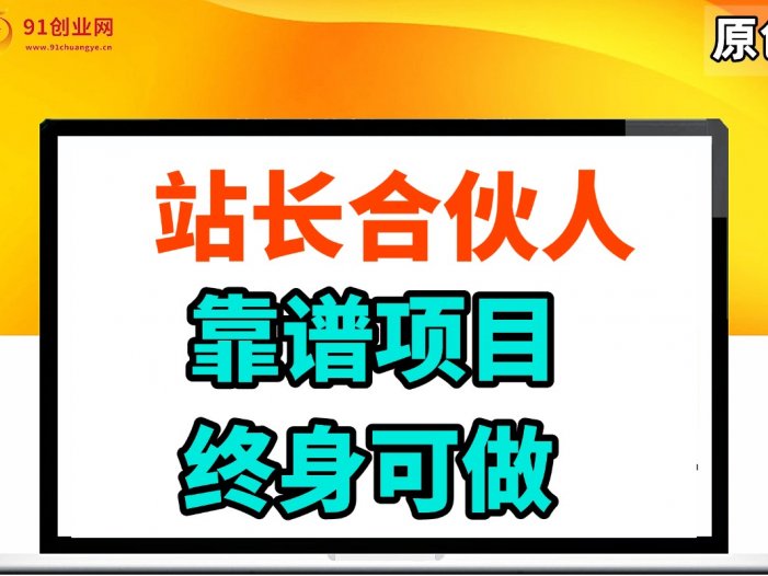 站长合伙人，入门级运营教程，靠谱项目，终身可做，超低成本创业，终身利润。